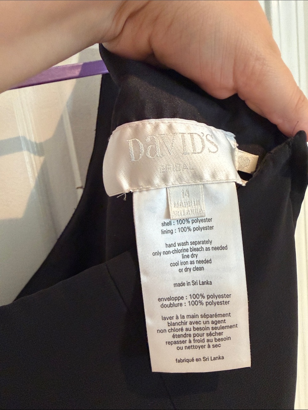 NWT David's Bridal One-Shoulder Black Evening Gown - Picture 7 of 7